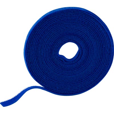 Deltaco Velcro Cable Tie Roll, 9mm, 5m, Blue